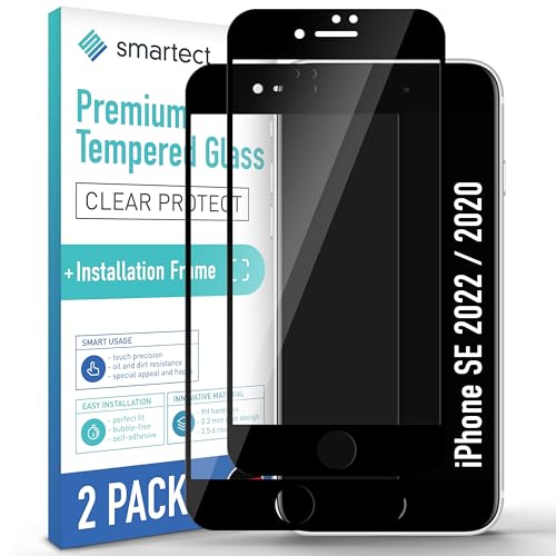 smartect Schutzglas [2 Stück, Full Screen] kompatibel mit iPhone SE 2022/2020, inkl. Positionierhilfe, HD Schutzfolie Anti-Kratzer, Blasenfrei, 9H Härte, 0.3 mm Ultra-klar, Ultrabeständig von smartect