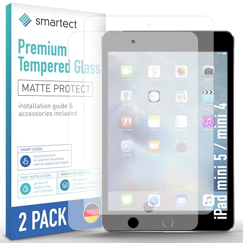 smartect Schutzglas [2 Stück, Matt] kompatibel mit iPad mini 5 / mini 4, HD Schutzfolie Anti-Kratzer, Blasenfrei, 9H Härte, entspiegelt, Ultrabeständig von smartect