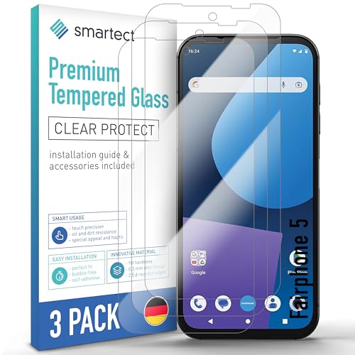 smartect Schutzglas [3 Stück, Klar] kompatibel mit Fairphone 5, HD Schutzfolie Anti-Kratzer, Blasenfrei, 9H Härte, 0.3 mm Ultra-klar, Ultrabeständig von smartect