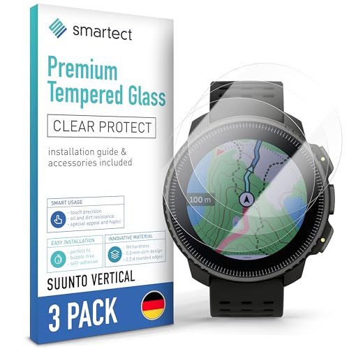 smartect Schutzglas [3 Stück, Klar] kompatibel mit Suunto Vertical, HD Schutzfolie Anti-Kratzer, Blasenfrei, 9H Härte, 0.3 mm Ultra-klar, Ultrabeständig von smartect