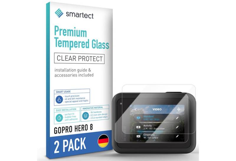 smartect Displayschutzglas Schutzglas Klar für GoPro Hero 8, 2 Stück von smartect