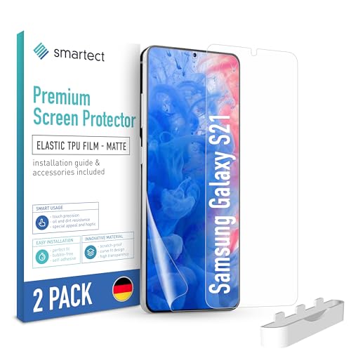 smartect TPU Schutzfolie [2 Stück, Matt] kompatibel mit Samsung Galaxy S21, Bedeckt das ganze Display, Bildschirmschutz Blasenfrei, Displayschutzfolie Anti Fingerabdruck von smartect