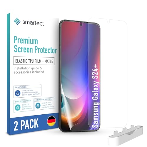 smartect TPU Schutzfolie [2 Stück, Matt] kompatibel mit Samsung Galaxy S24 Plus, Bedeckt das ganze Display, Bildschirmschutz Blasenfrei, Displayschutzfolie Anti Fingerabdruck von smartect