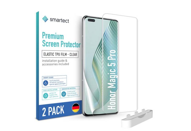 smartect Displayschutzfolie TPU Schutzfolie Klar für Honor Magic 5 Pro, 2x Front für Honor Magic 5 Pro, 2 Stück, Anti-Fingerabdruck, Blasenfreie Installation von smartect
