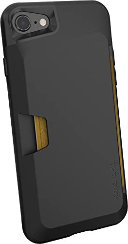 Silk Apple iPhone 8 / 7 Wallet Hülle - Q Kreditkartentasche [Schlanke Schutztasche mit Kickstand | Grip Cover] - "Wallet Slayer Vol. 1" - Onyx Black (SLK-VT7-BLACK) von smartish