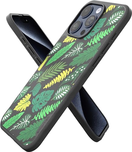 Smartish® Gripmunk magnetische Schutzhülle für iPhone 15 Pro Max – kompatibel mit MagSafe [leicht und schützend], schlanke/dünne Griffhülle mit Mikrofaserfutter für Apple iPhone 15 Pro Max – Leaf Me von smartish