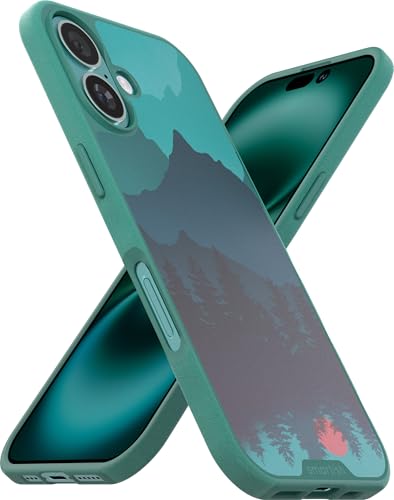smartish® Magnetische Hülle für iPhone 16 - Gripmunk kompatibel mit MagSafe [Leicht und Schutz] Schlanke und dünne Griffhülle mit Mikrofaser-Futter für Apple iPhone 16 - Moving Mountains von smartish
