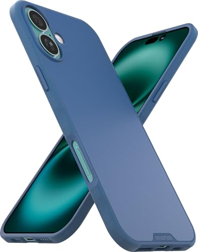 Smartish® Gripmunk magnetische Schutzhülle für iPhone 16 Plus, kompatibel mit MagSafe [leicht und schützend], schlanke und dünne Griffhülle mit Mikrofaserfutter für Apple iPhone 16 Plus, Blau auf dem von Smartish