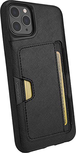 Smartish Apple iPhone 11 Pro Max (6.5") Wallet Hülle - Wallet Slayer Vol.2 [Schlanke Handyhülle mit Kickstand] Karten-Fach (Silk) - Black Tie Affair schwarz von Smartish