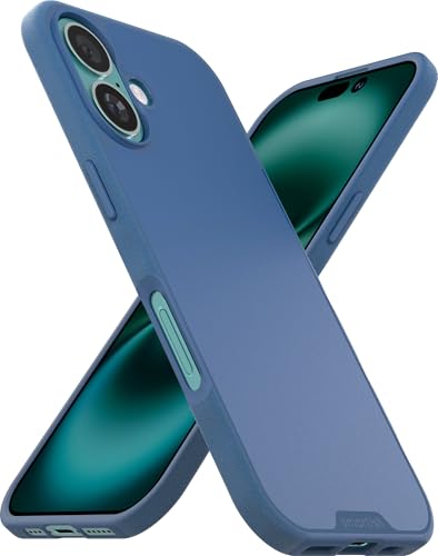 Smartish® Gripmunk magnetische Schutzhülle für iPhone 16, kompatibel mit MagSafe [leicht und schützend], schlanke und dünne Griffhülle mit Mikrofaserfutter für Apple iPhone 16, Blau auf dem Grün von Smartish