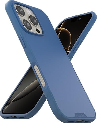 Smartish® Gripmunk magnetische Schutzhülle für iPhone 16 Pro, kompatibel mit MagSafe [leicht und schützend], schlanke und dünne Griffhülle mit Mikrofaserfutter für Apple iPhone 16 Pro, Blau auf dem von Smartish