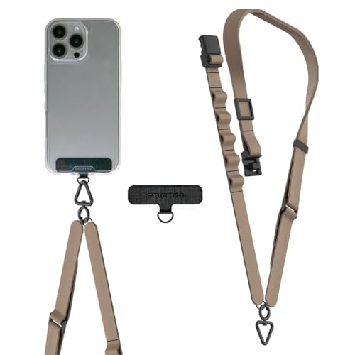 Smartish Handy-Umhängeband – Universal-iPhone-Halterung mit abnehmbarem Schultergurt mit Aufbewahrungsschlaufen, Fidlock, Einsatz für Handyhüllen, iPhone, Galaxy, Pixel, Sandstorm von Smartish
