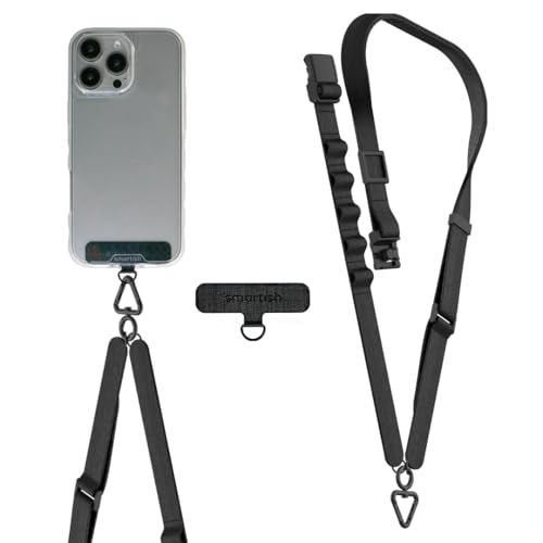Smartish Handy-Umhängeband – Universal-iPhone-Halterung mit abnehmbarem Schultergurt mit Aufbewahrungsschlaufen, Fidlock, Einsatz für Handyhüllen, iPhone, Galaxy, Pixel, Schwarz von smartish