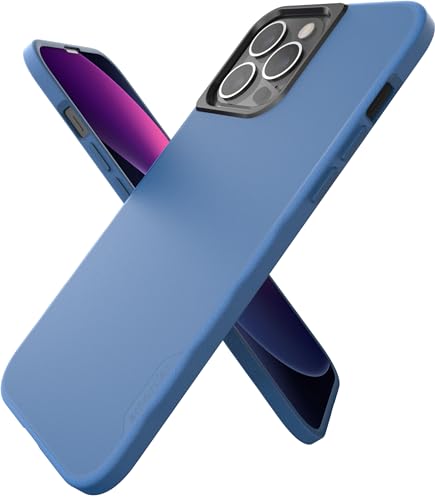 Smartish Schutzhülle für iPhone 13 Pro Max – Gripmunk, kompatibel mit MagSafe [leicht und schützend], dünne Griffhülle mit Mikrofaser-Futter – Blau auf Grün von smartish