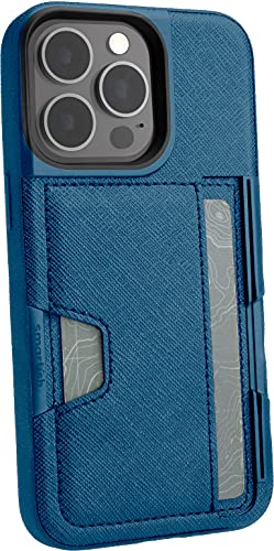 smartish Schutzhülle für iPhone 13 Pro – Wallet Slayer Vol. 2 [schlank + schützend] Kreditkartenhalter mit Ständer – Blau auf dem Grün von smartish