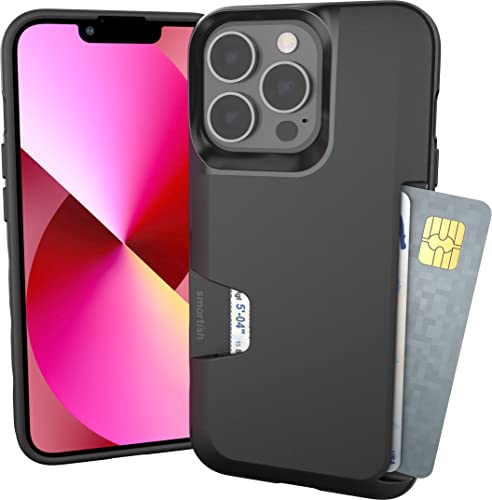 smartish® Schutzhülle für iPhone 13 Pro, Wallet Slayer Vol. 1 [schlank + schützend] Kreditkartenetui – Fallgetestete, versteckte Kartensteckplatz-Abdeckung, kompatibel mit Apple iPhone 13 Pro – Black von smartish