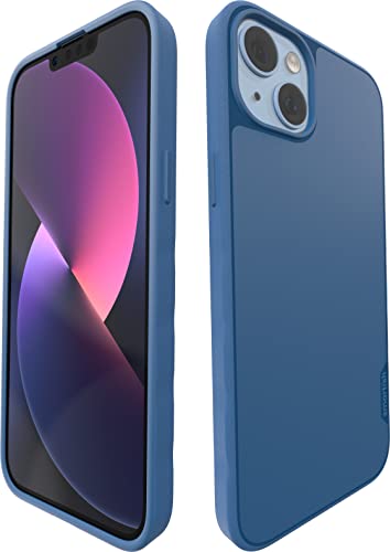 Smartish iPhone 14 Plus Slim Case – Gripmunk kompatibel mit MagSafe [Leicht + Schutz] Dünne Griffabdeckung mit Mikrofaserfutter – Blau auf dem Grün von smartish