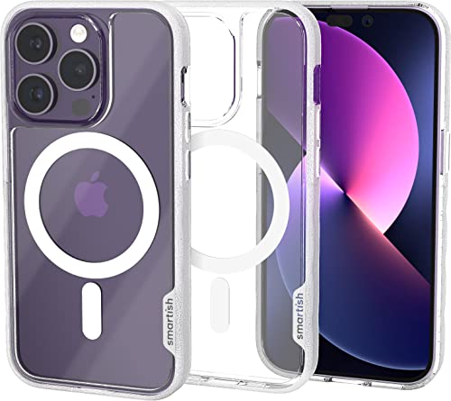 smartish iPhone 14 Pro Slim Case – Gripmunk kompatibel mit MagSafe [leicht + schützend] Dünne Griffabdeckung mit Mikrofaser-Futter – Nichts zu verstecken, BG22MX-CLEAR von smartish