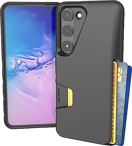 smartish Schutzhülle für Samsung Galaxy S23, Brieftaschenformat Slayer Vol. 1 [schlank und schützend] Griff Kreditkartenhalter für Samsung – Black Tie Affair von smartish