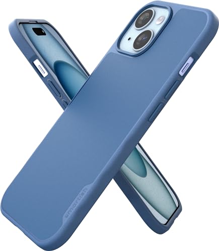 smartish Schutzhülle für iPhone 15, schlankes Design, Gripmunk, kompatibel mit MagSafe [leicht und schützend], dünne Griffigkeit, magnetische Hülle mit Mikrofaserfutter, Blau auf Grün von smartish