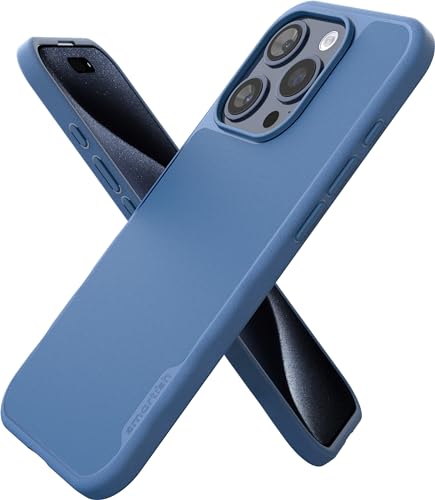 smartish iPhone 15 Pro Slim Case – Gripmunk kompatibel mit MagSafe [leicht und schützend] dünne griffige magnetische Hülle mit Mikrofaser-Futter – Blau auf Grün von smartish