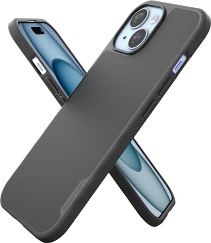 smartish iPhone 15 Slim Case – Gripmunk kompatibel mit MagSafe [leicht und schützend] dünne Griff-Hülle mit Mikrofaser-Futter – Black Tie Affair von smartish