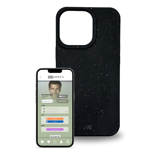 smaviCase - Handyhülle mit NFC-Visitenkarte für Dein iPhone 13 Pro in Schwarz - Nachhaltiges Case, Digitale Visitenkarte, NFC-Karte smaviCase - Handyhülle mit NFC-Visitenkarte für Dein iPhone 13 Pro in Schwarz - Nachhaltiges Case, Digitale Visitenkarte, NFC-Karte von smavi