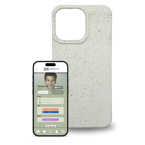 smaviCase - Handyhülle mit NFC-Visitenkarte für Dein iPhone 15 Pro Max in Weiß - Nachhaltiges Case, Digitale Visitenkarte, NFC-Karte smaviCase - Handyhülle mit NFC-Visitenkarte für Dein iPhone 15 Pro Max in Weiß - Nachhaltiges Case, Digitale Visitenkarte, NFC-Karte von smavi