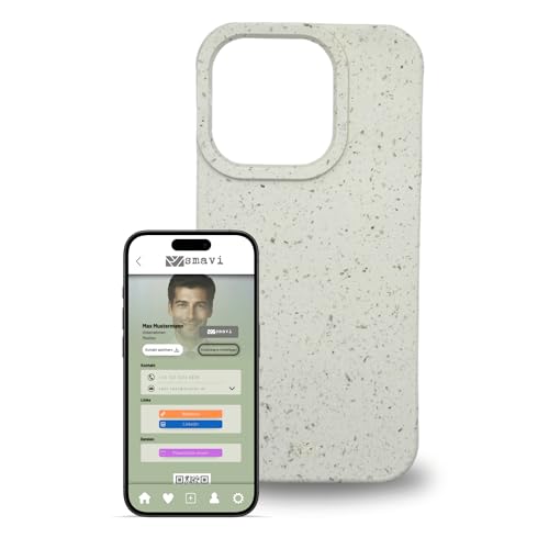 smaviCase - Handyhülle mit NFC-Visitenkarte für Dein iPhone 15 Pro in Weiß - Nachhaltiges Case, Digitale Visitenkarte, NFC-Karte smaviCase - Handyhülle mit NFC-Visitenkarte für Dein iPhone 15 Pro in Weiß - Nachhaltiges Case, Digitale Visitenkarte, NFC-Karte von smavi
