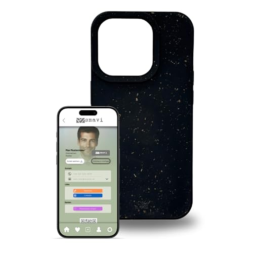 smaviCase - Handyhülle mit NFC-Visitenkarte für Dein iPhone 15 Pro in Schwarz - Nachhaltiges Case, Digitale Visitenkarte, NFC-Karte smaviCase - Handyhülle mit NFC-Visitenkarte für Dein iPhone 15 Pro in Schwarz - Nachhaltiges Case, Digitale Visitenkarte, NFC-Karte von smavi