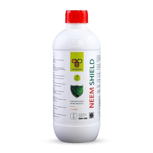 smileybee Neemöl für Pflanzen - 1L zum Verdünnen in Wasser - Natürliches Insektenschutzmittel gegen Insekten (Buchsbaumzünsler, Pilzmücken, Wanzen, Thripse, Mücken) - 100% Bio, Verstärkte Formel von smileybee