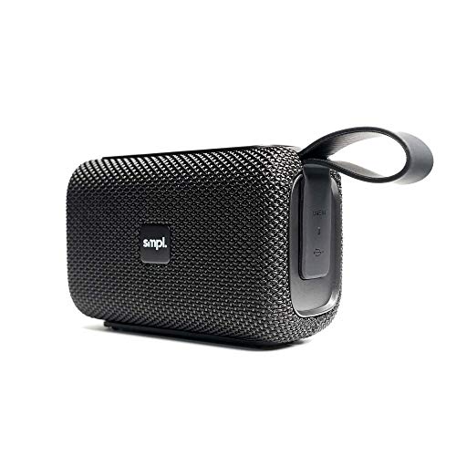 Smpl Wireless-Lautsprecher - Kabellose Bluetooth Speaker, 8W, wasserdicht nach Schutzklasse IPX6, staubdicht, sturzsicher, 8 Stunden Akkulaufzeit - Schwarz von smpl