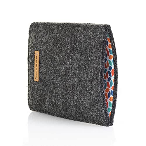 smukbird - Handytasche für iPhone 12 Mini mit Case | aus echtem Filz + Baumwolle | anthrazit | Design: Colorful smukbird - Handytasche für iPhone 12 Mini mit Case | aus echtem Filz + Baumwolle | anthrazit | Design: Colorful von smukbird