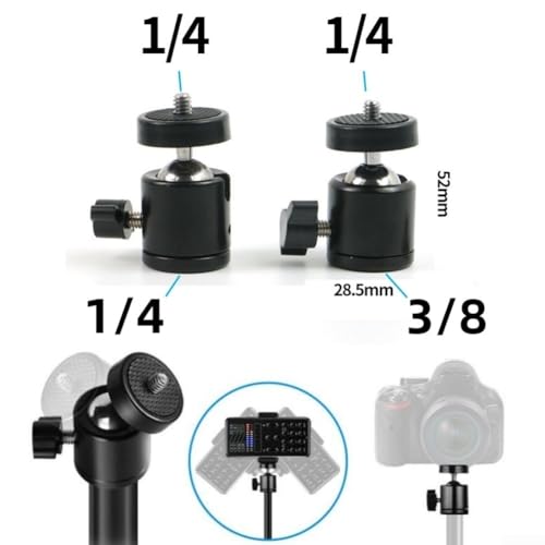 Leicht verstellbarer Kugelkopf-Adapter für DSLRs, kompatibel mit Mikrofonständern mit einer soliden Schraube (3/8) von snowchecking