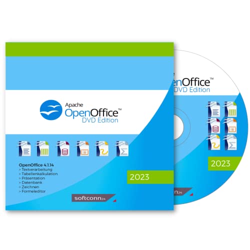 OpenOffice - 2023 DVD-Edition für PC/Notebook | Open Office - Disc/Datenträger von softconn24