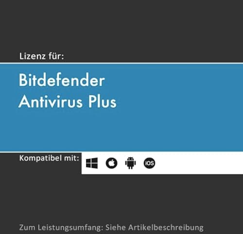 Lizenz für Bitdefender Antivirus Plus inkl. VPN | 2024 | originale Vollversion | 1-10 Gerät(e) | 1-3 Jahr(e) | WinPC | Lizenzcode per Post (FFP) von softwareGO (1 Jahr, 5) von softwareGO