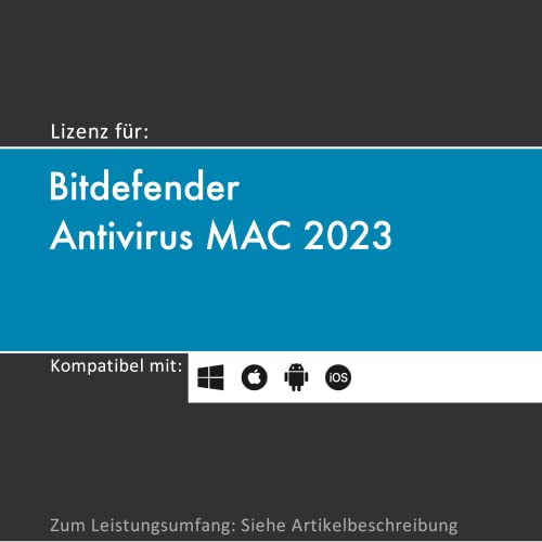Lizenz für Bitdefender Antivirus für MAC inkl. VPN | 2023 | 1 o. 3 Geräte | 1-3 Jahr(e) | originale Vollversion | macOS | Lizenzcode per Post (FFP) von softwareGO (3 Mac´s I 3 Jahre) von softwareGO