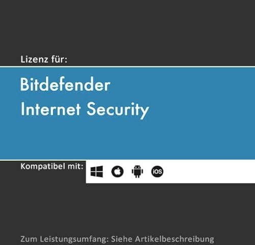 Lizenz für Bitdefender Internet Security inkl. VPN | 2024 | 1-10 Gerät(e) | 1-3 Jahr(e) | originale Vollversion | WinPC | Lizenzcode per Post (FFP) von softwareGO (1 Jahr, 1) von softwareGO