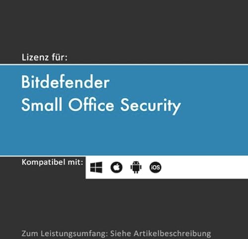 Lizenz für Bitdefender Small Office Security inkl. VPN | 2024 | 5 - 20 Geräte | 1-3 Jahr(e) | originale Vollversion | Win/Mac/Android/iOS | Lizenzcode per Post (FFP) von softwareGO (1 Jahr, 10) von softwareGO