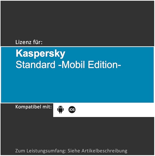 Lizenz für Kaspersky Standard -Mobile Edition- | 2025 | 1-6 Gerät(e) | 1 Jahr | Vollversion | iOS/Android | Lizenzcode per Post o. E-Mail von softwareGO (postalischer Versand, 1 Gerät) von softwareGO