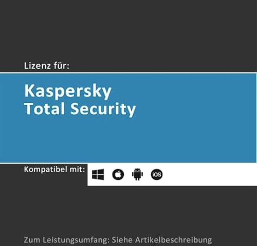 Lizenz für Kaspersky Total Security | 2024 | 5 Gerät(e) | 1 Jahre | Vollversion | PC/Mac/Android | Lizenzcode per Post in einer frustfreien Verpackung (FFP) von softwareGO (1 Jahr, 5) von softwareGO