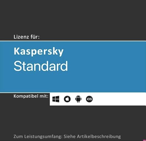 Lizenz per E-Mail für Kaspersky Standard | 2024 | 1, 3 oder 5 Gerät(e) | 1-2 Jahr(e) | Vollversion | Windows/MacOS/iOS/Android | Lizenzcode per E-Mail (i. d. R. in 24 Std.) von softwareGO (1 Jahr, 1) von softwareGO