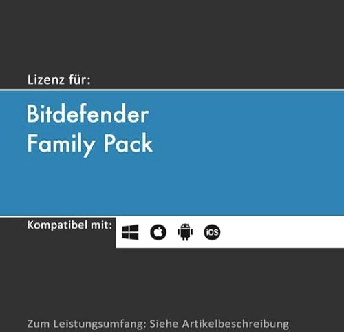 Lizenz per Email für Bitdefender Family Pack inkl. VPN | 2024 | 15 Geräte | 1-3 Jahr(e) | originale Vollversion | Win/Mac/Android/iOS | Lizenzcode per E-Mail (i. d. R. in 24 Std.) von softwareGO
