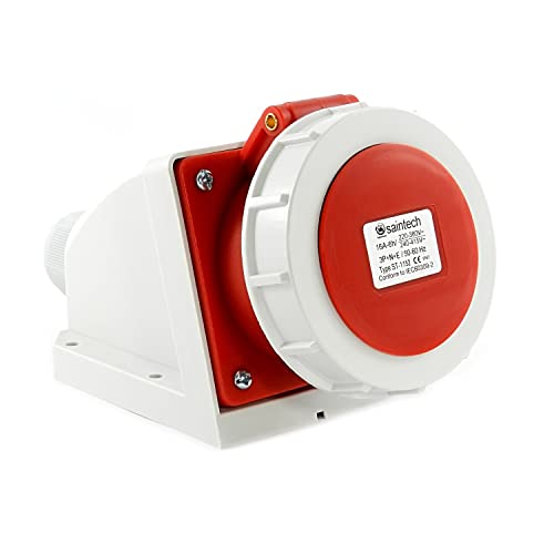 CEE Starkstrom Aufbau Wandsteckdose Wandstecker für Kabel 16A 400V IP67 5-polig mit Schraubdeckel Klappdeckel Outdoor Camping 91643 von solartronics