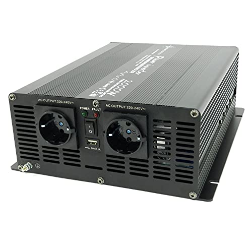 SOLARTRONICS NM2000 Spannungswandler 24V 230V modifizierter Sinus 2000W - 4000W Spitzenleistung - Wechselrichter 24V auf 230V Stromwandler mit Schuko-& USB Anschluss Solar Inverter Umwandler von solartronics