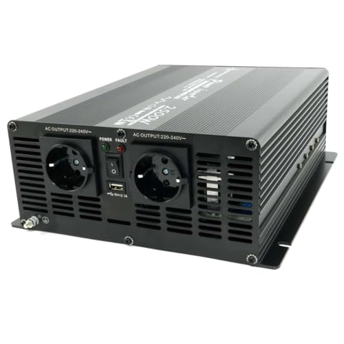 SOLARTRONICS NM2500 Spannungswandler 24V 230V modifizierter Sinus 2500W - 5000W Spitzenleistung - Wechselrichter 24V auf 230V Stromwandler mit Schuko-& USB Anschluss Solar Inverter Umwandler von solartronics