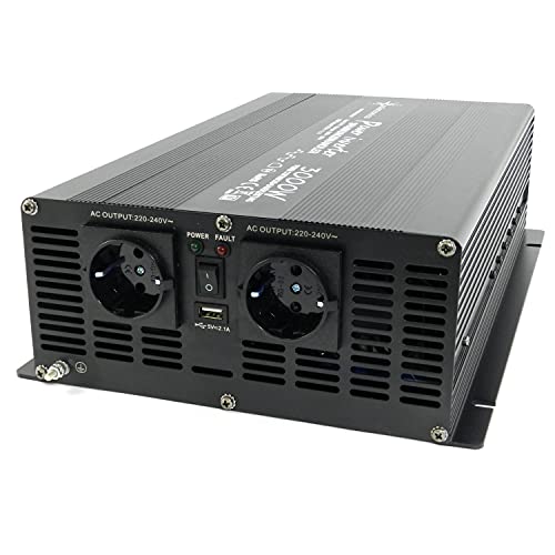 SOLARTRONICS NM3000 Spannungswandler 24V 230V modifizierter Sinus 3000W - 6000W Spitzenleistung - Wechselrichter 24V auf 230V Stromwandler mit Schuko-& USB Anschluss Solar Inverter Umwandler von solartronics