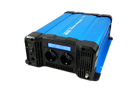 SOLARTRONICS Spannungswandler FS1500D 12V 1500 Watt mit Display - Wechselrichter 12v auf 230v - Reiner Sinus - LiFePO4/Lithium, Blei-, Gel oder AGM-Batterie kompatibel - USB - Fernbedienung optional von solartronics