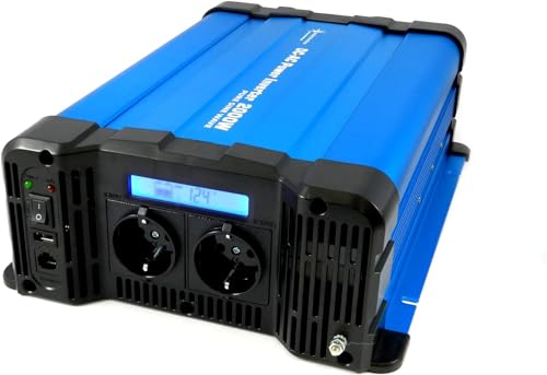 SOLARTRONICS Spannungswandler FS2000D 12V 2000 Watt mit Display - Wechselrichter 12v auf 230v - Reiner Sinus - LiFePO4/Lithium, Blei-, Gel oder AGM-Batterie kompatibel - USB - Fernbedienung optional von solartronics