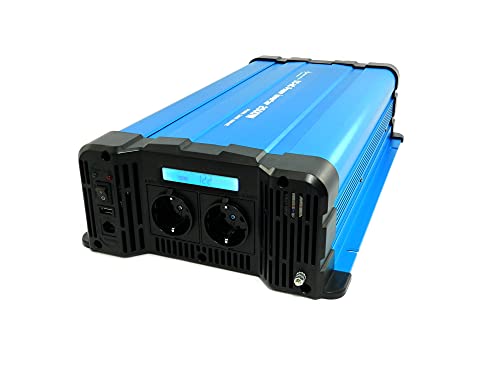 SOLARTRONICS Spannungswandler FS2500D 12V 2500 Watt mit Display - Wechselrichter 12v auf 230v - Reiner Sinus - LiFePO4/Lithium, Blei-, Gel oder AGM-Batterie kompatibel - USB - Fernbedienung optional von solartronics